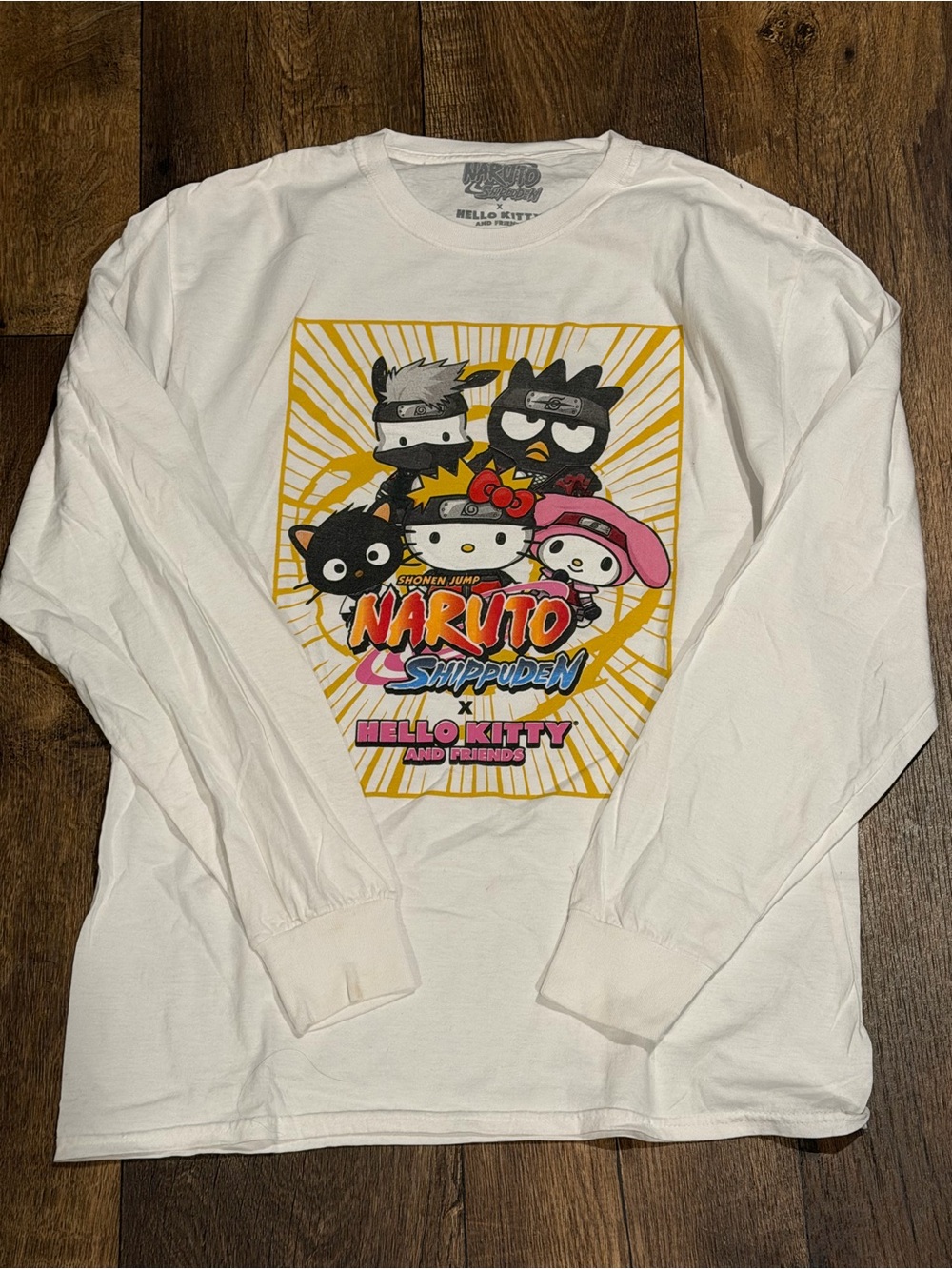 Sanrio Hello Kitty x Naruto Shippuden White Long Sleeve Graphic Tee